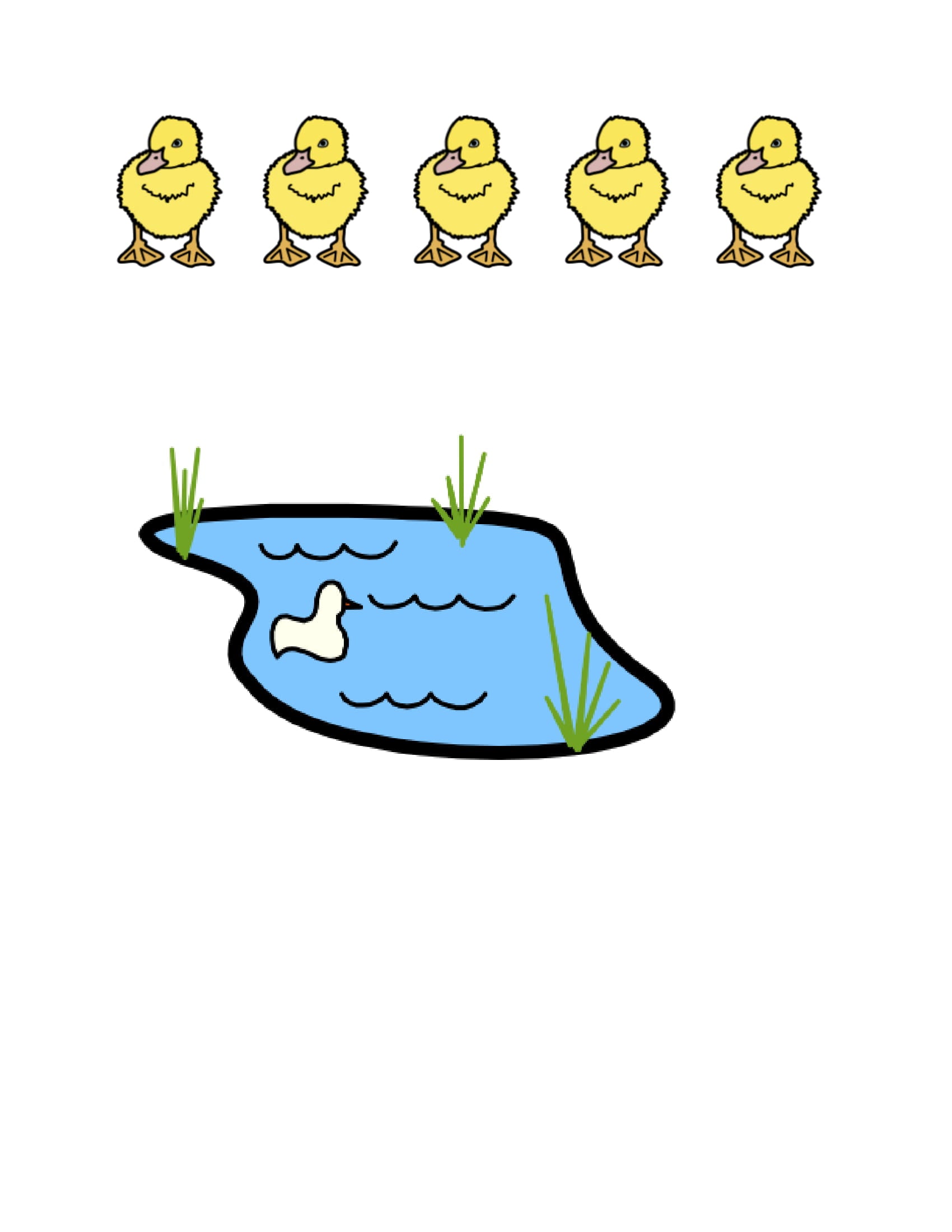 5 Little Ducks Cut Outs (Downloadable)