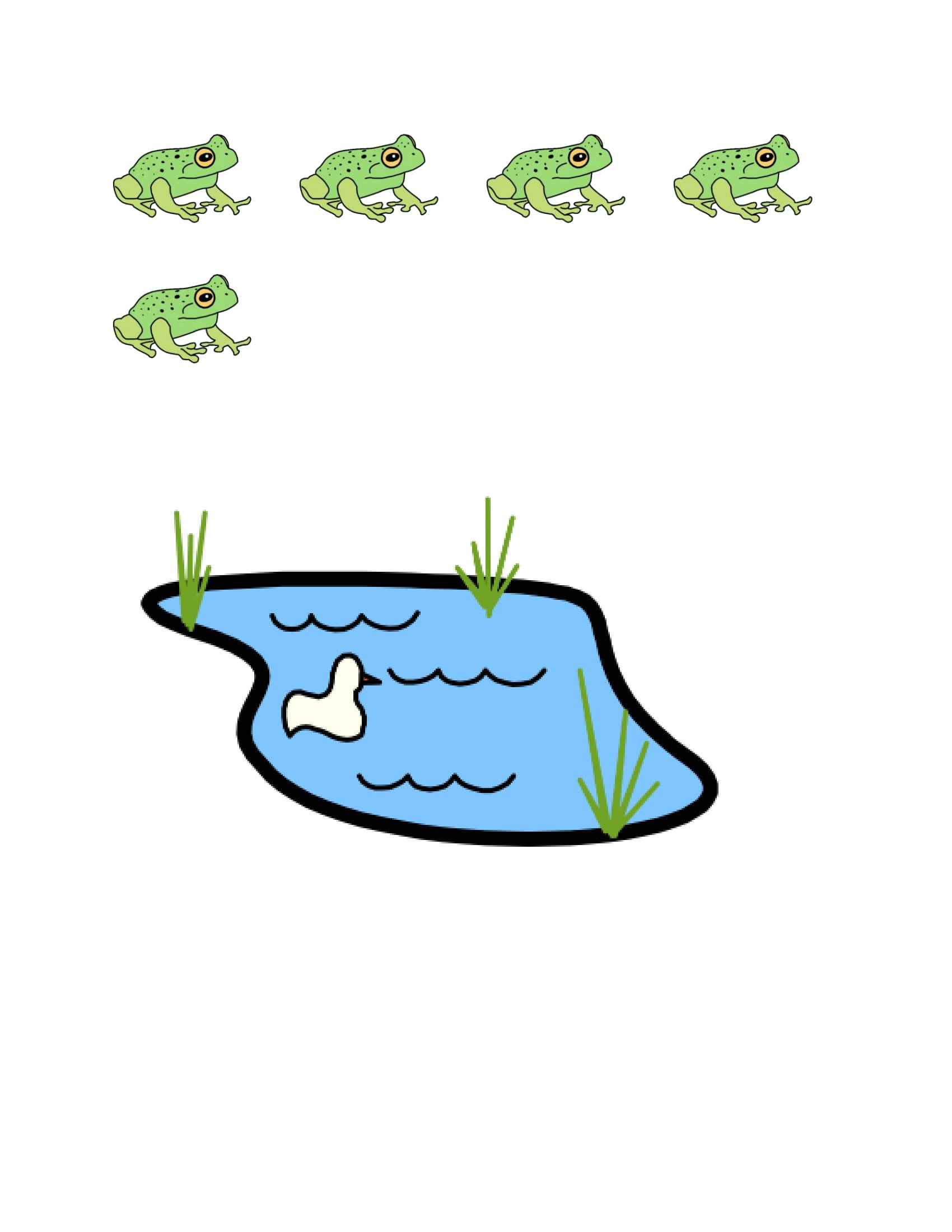 5 Speckled Frogs Cut Outs (Downloadable)