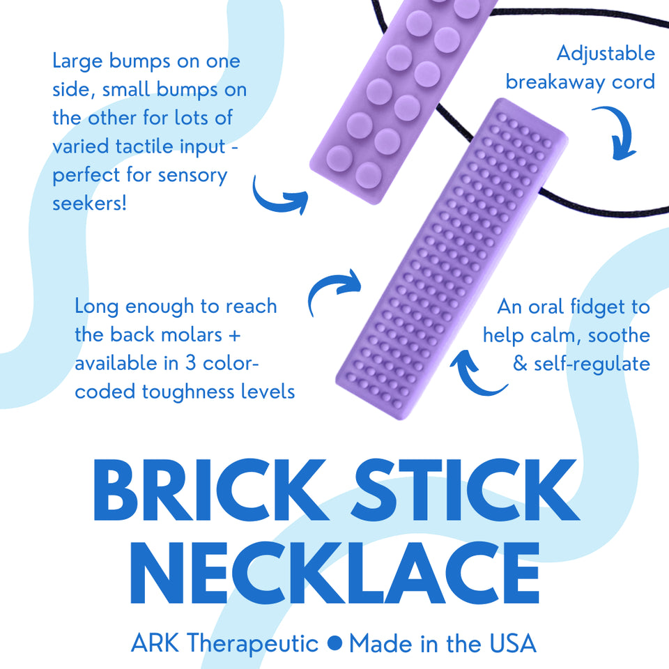 ARK's Brick Stick® Textured Chew  Necklace Lime Green - XT - Medium